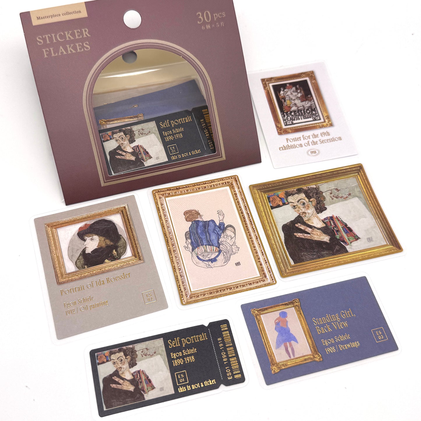 Klimt/Schiele – Papiersticker/-Aufkleber
