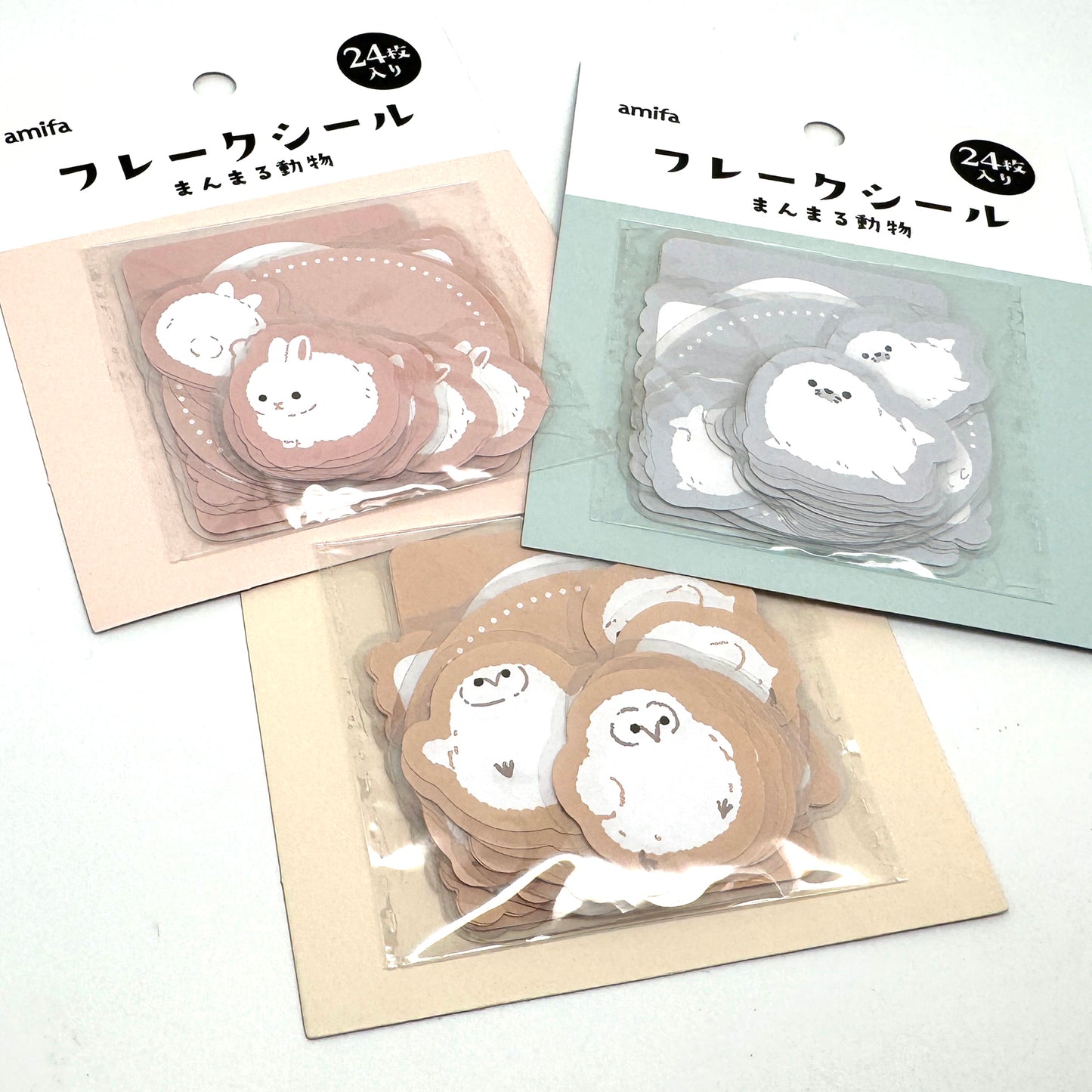 Eulen / Robben / Hasen - Papieraufkleber /EtikettenSticker