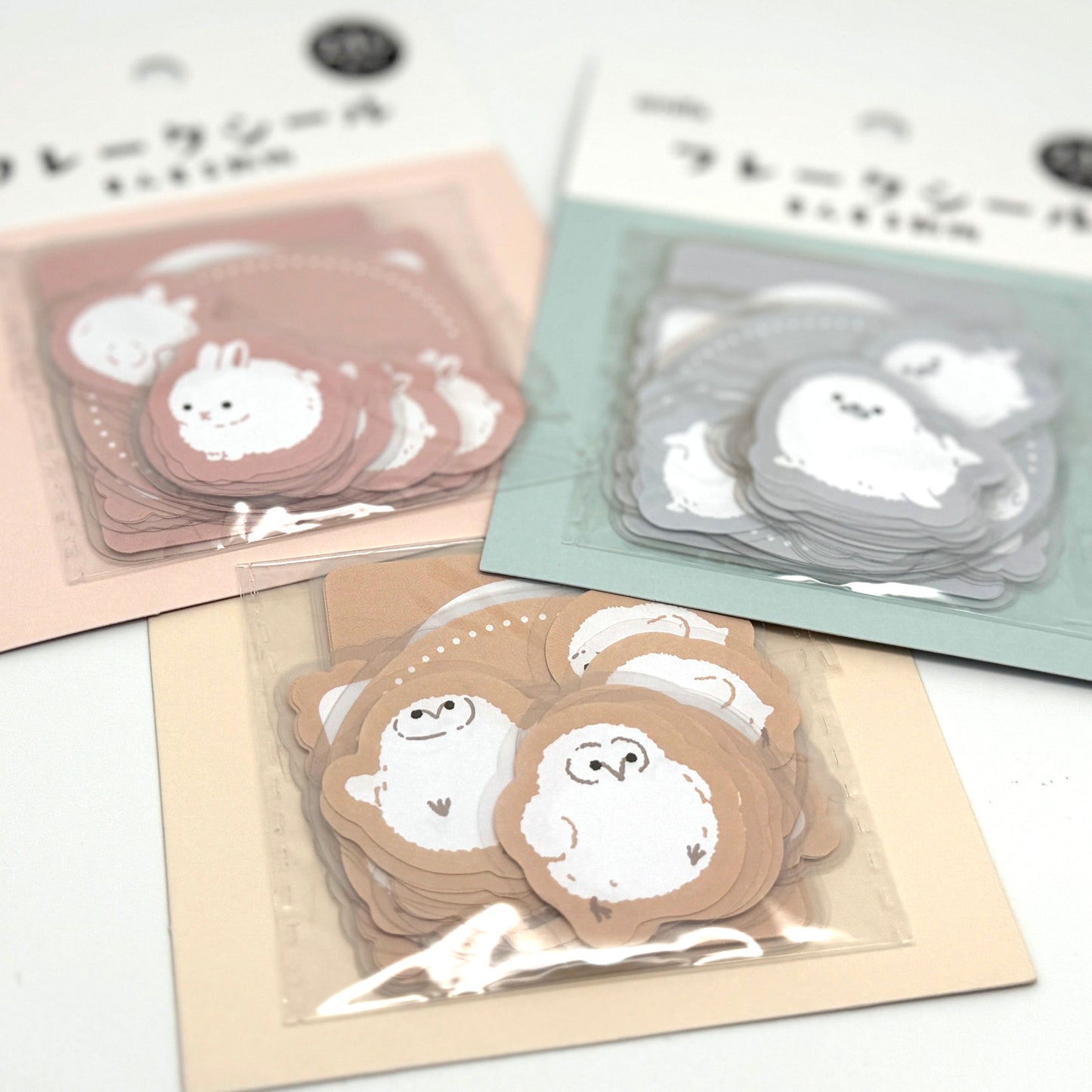 Eulen / Robben / Hasen - Papieraufkleber /EtikettenSticker