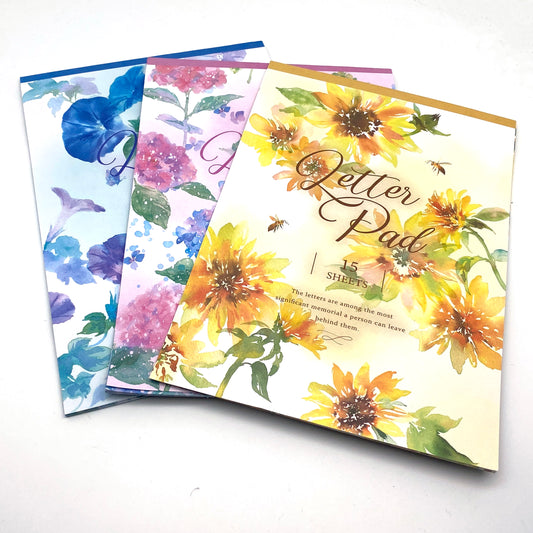 Block mit Briefpapier A5 – Blumenmuster Prunkwinden