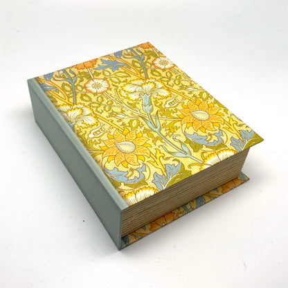 Geheimversteck Kartonbox in Buchform – William Morris Design