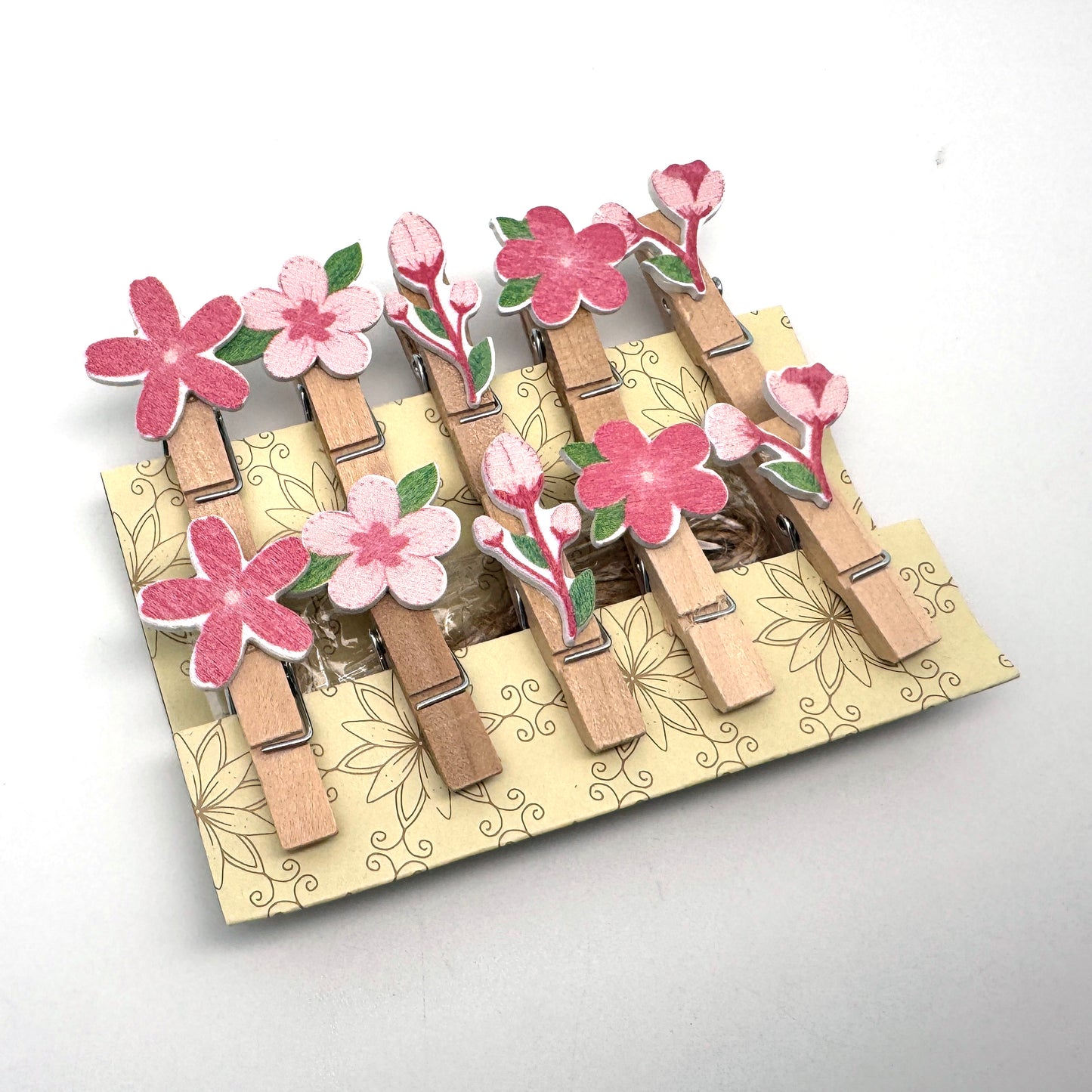 Katzen / Blumen - Clip Holzklammern Miniklammern, Pegs