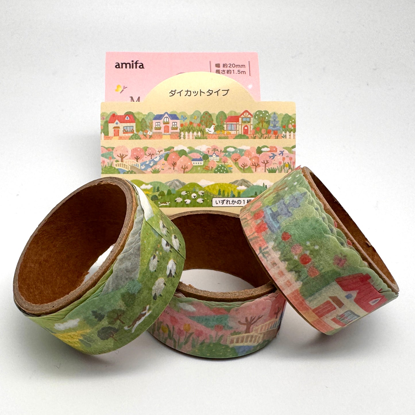 Dorf, Berge -  Washi Tape/Masking Tape mit Konturschnitt