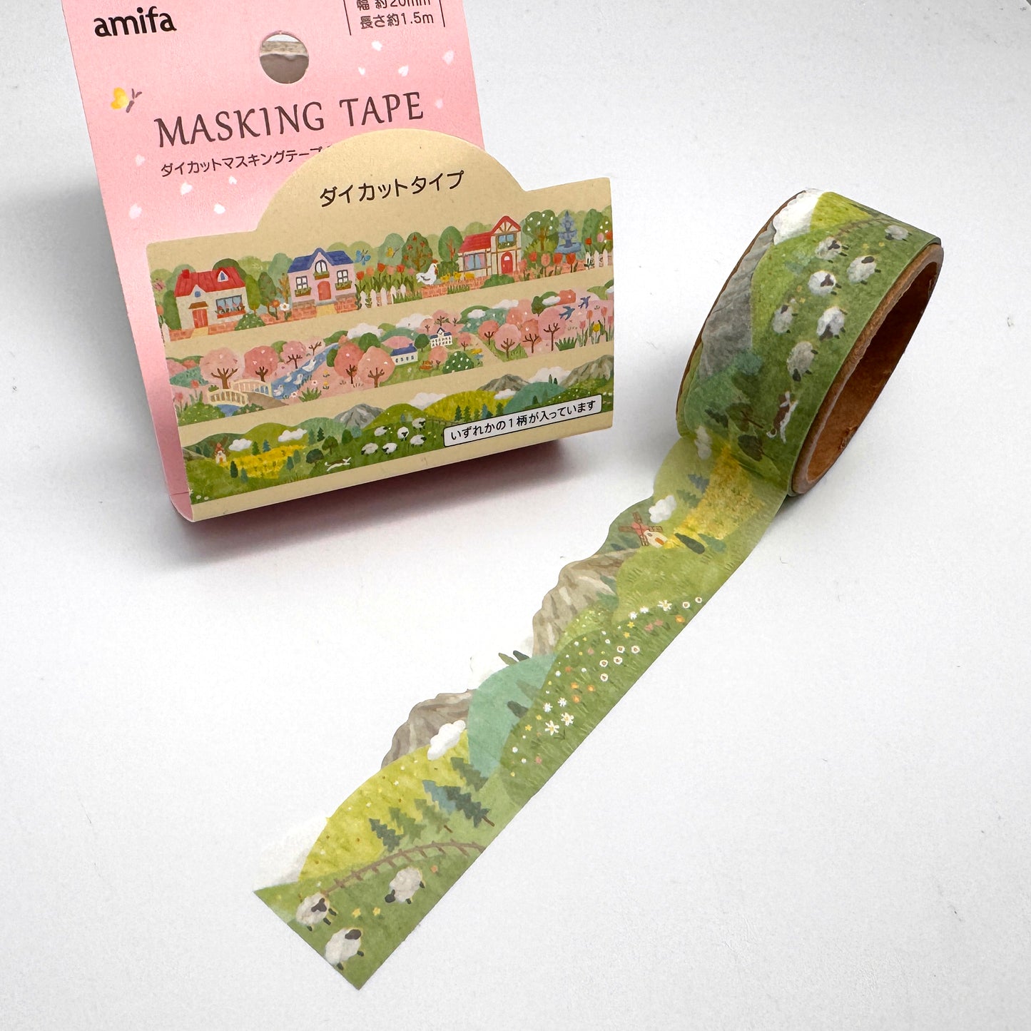 Dorf, Berge -  Washi Tape/Masking Tape mit Konturschnitt