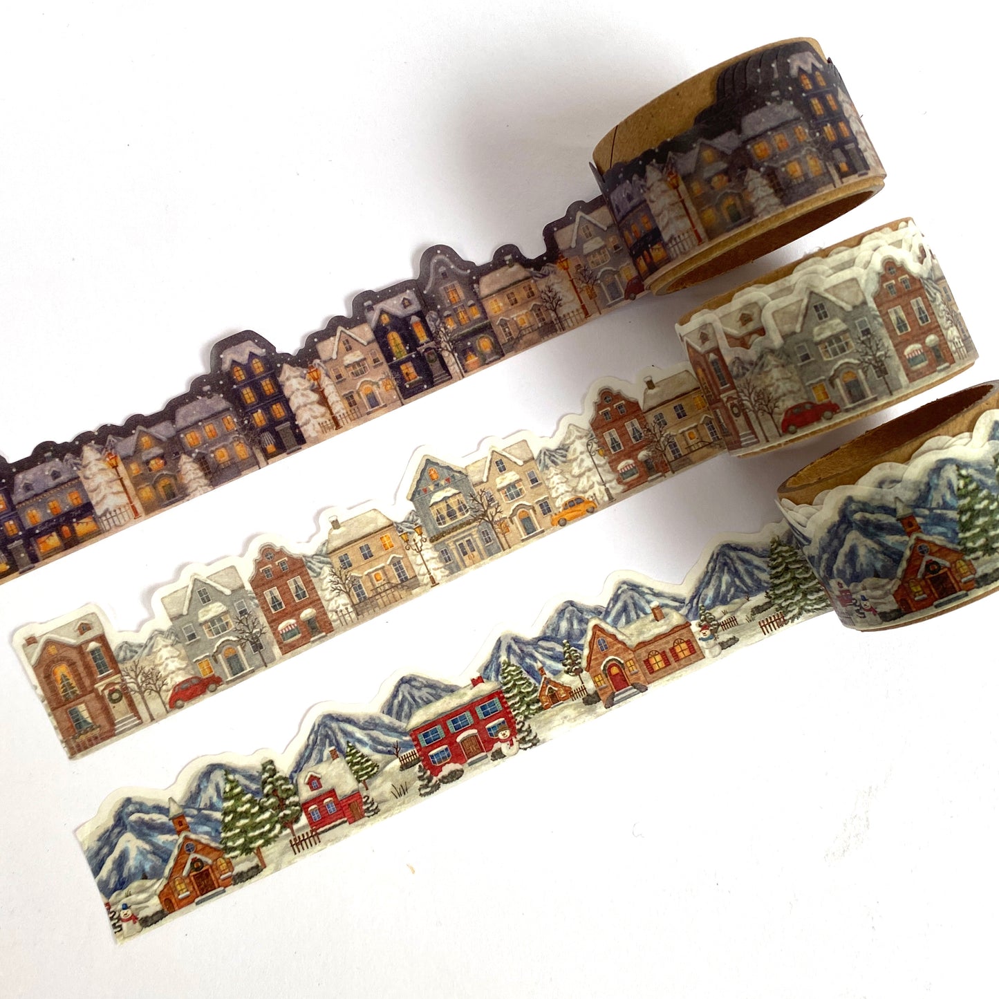 ❄️ Winter Stadt & Dorf im Schnee - Washi Tape Konturgeschnitten