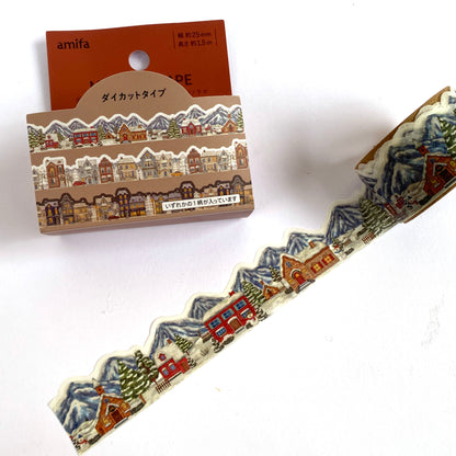 ❄️ Winter Stadt & Dorf im Schnee - Washi Tape Konturgeschnitten