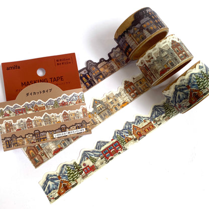 ❄️ Winter Stadt & Dorf im Schnee - Washi Tape Konturgeschnitten