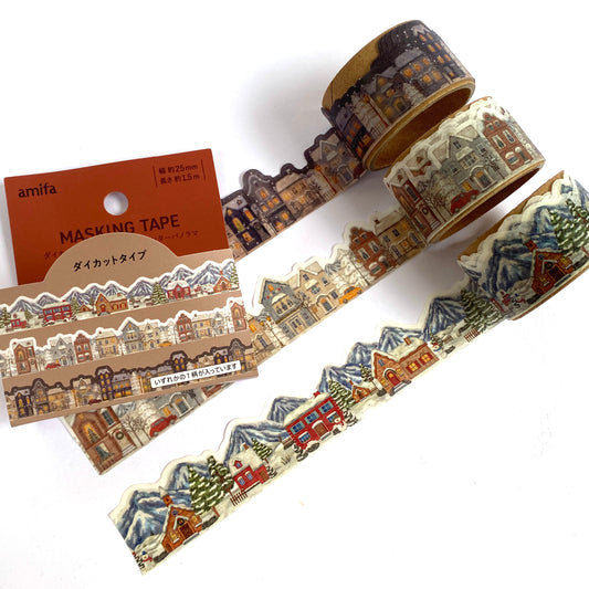 ❄️ Winter Stadt & Dorf im Schnee - Washi Tape Konturgeschnitten