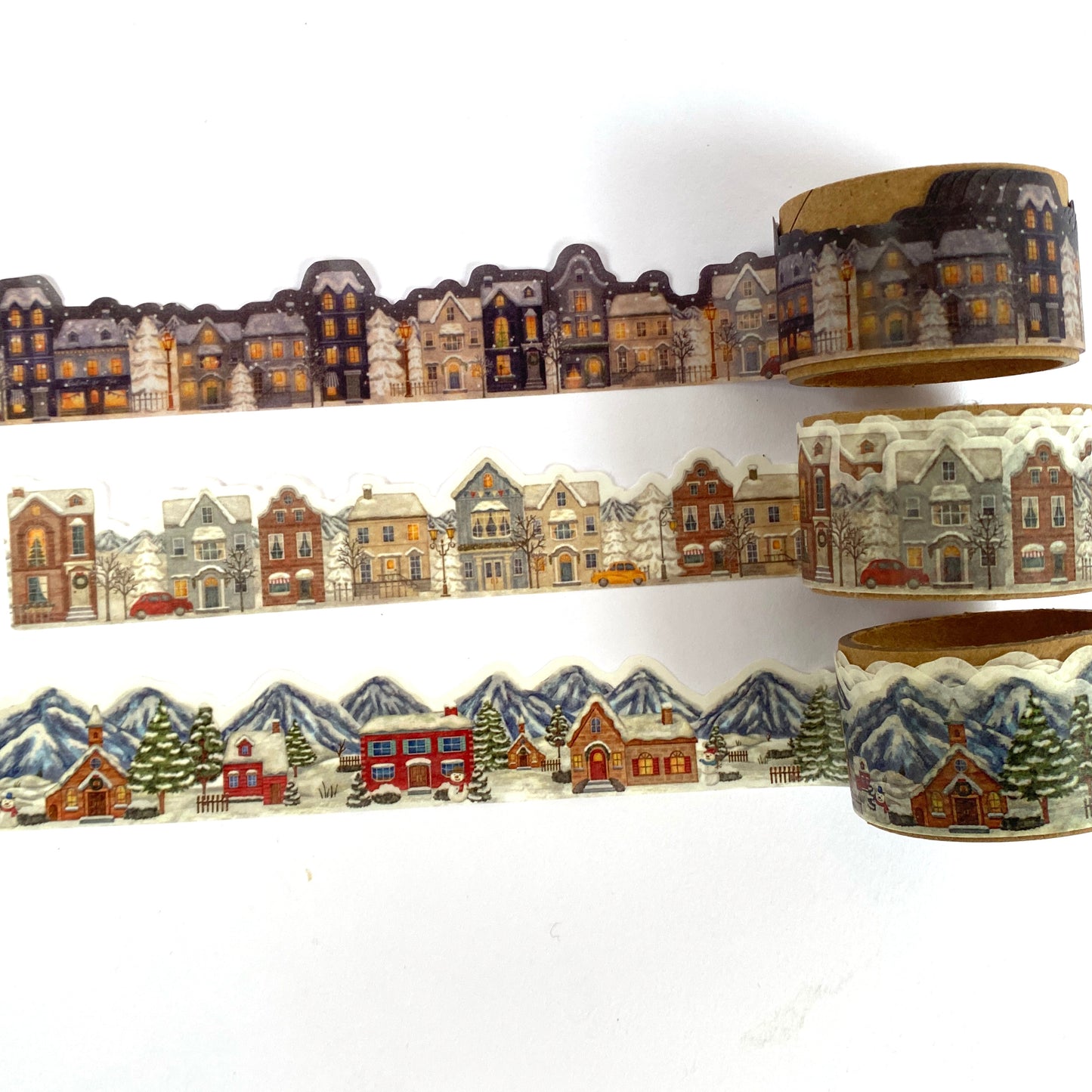 ❄️ Winter Stadt & Dorf im Schnee - Washi Tape Konturgeschnitten