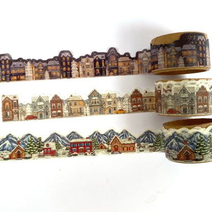 ❄️ Winter Stadt & Dorf im Schnee - Washi Tape Konturgeschnitten