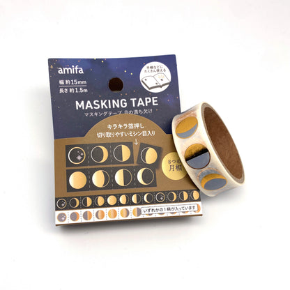Mond mit Goldfolienapplikation Masking Tape/  tear off Tape