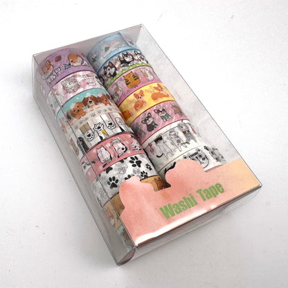 Hunde & Katzen – Set  Washi Tape 16 Rollen