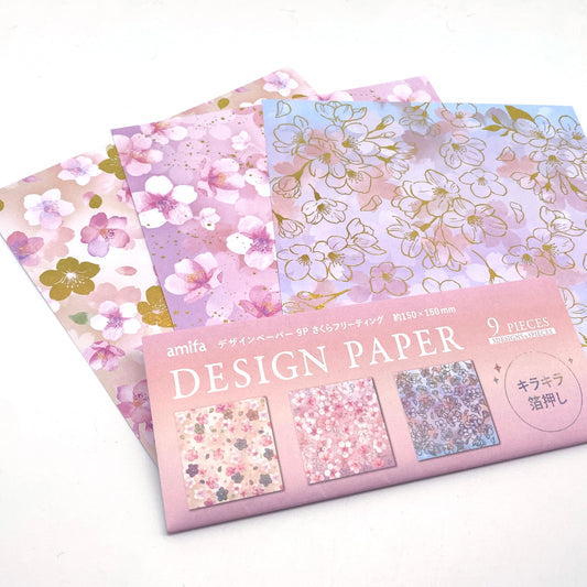 Origami Papier Blumen mit Folienapplikation