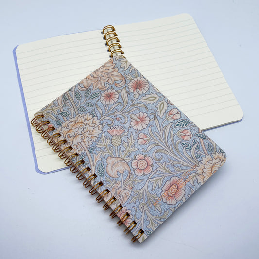 William Morris Muster - Notizheft A6 liniert - Ringheftung