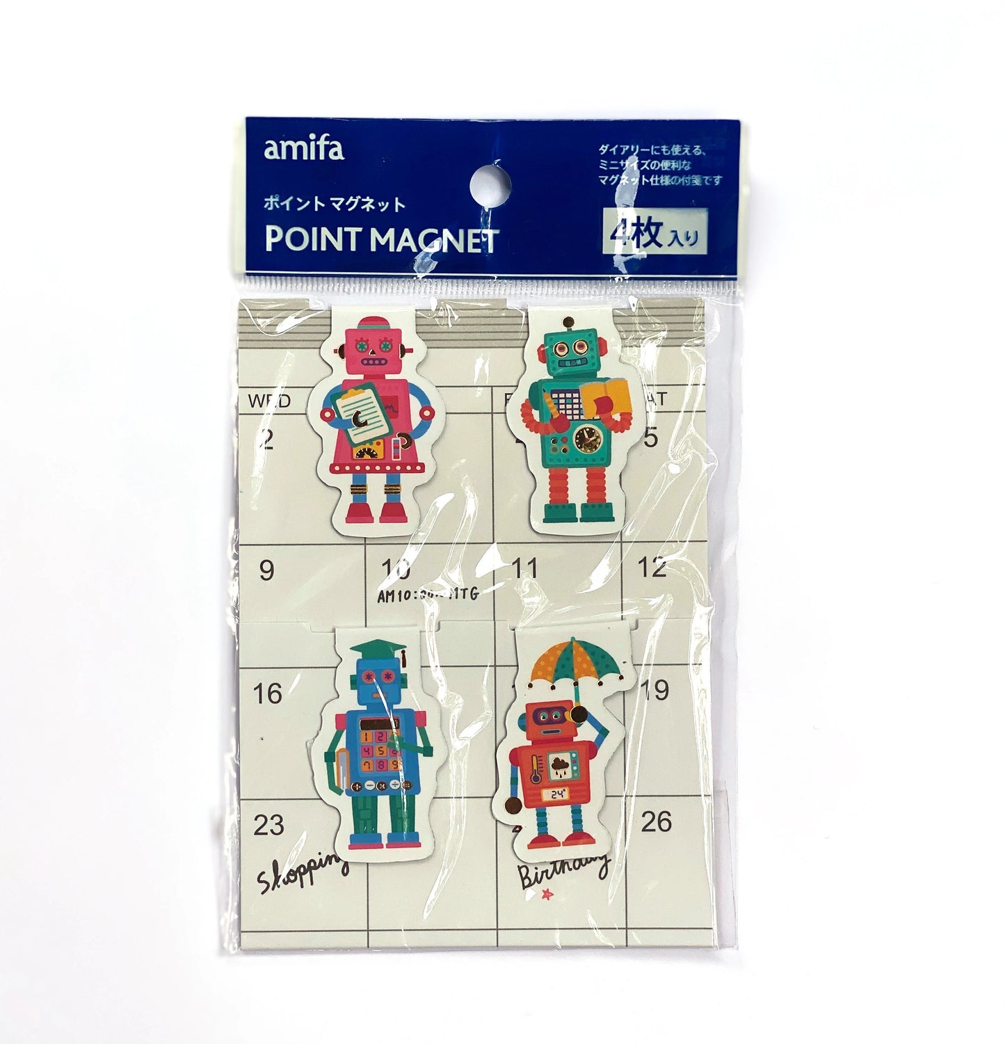 Robotter- Magnetlesezeichen  Bookmarks  je 4 Stück