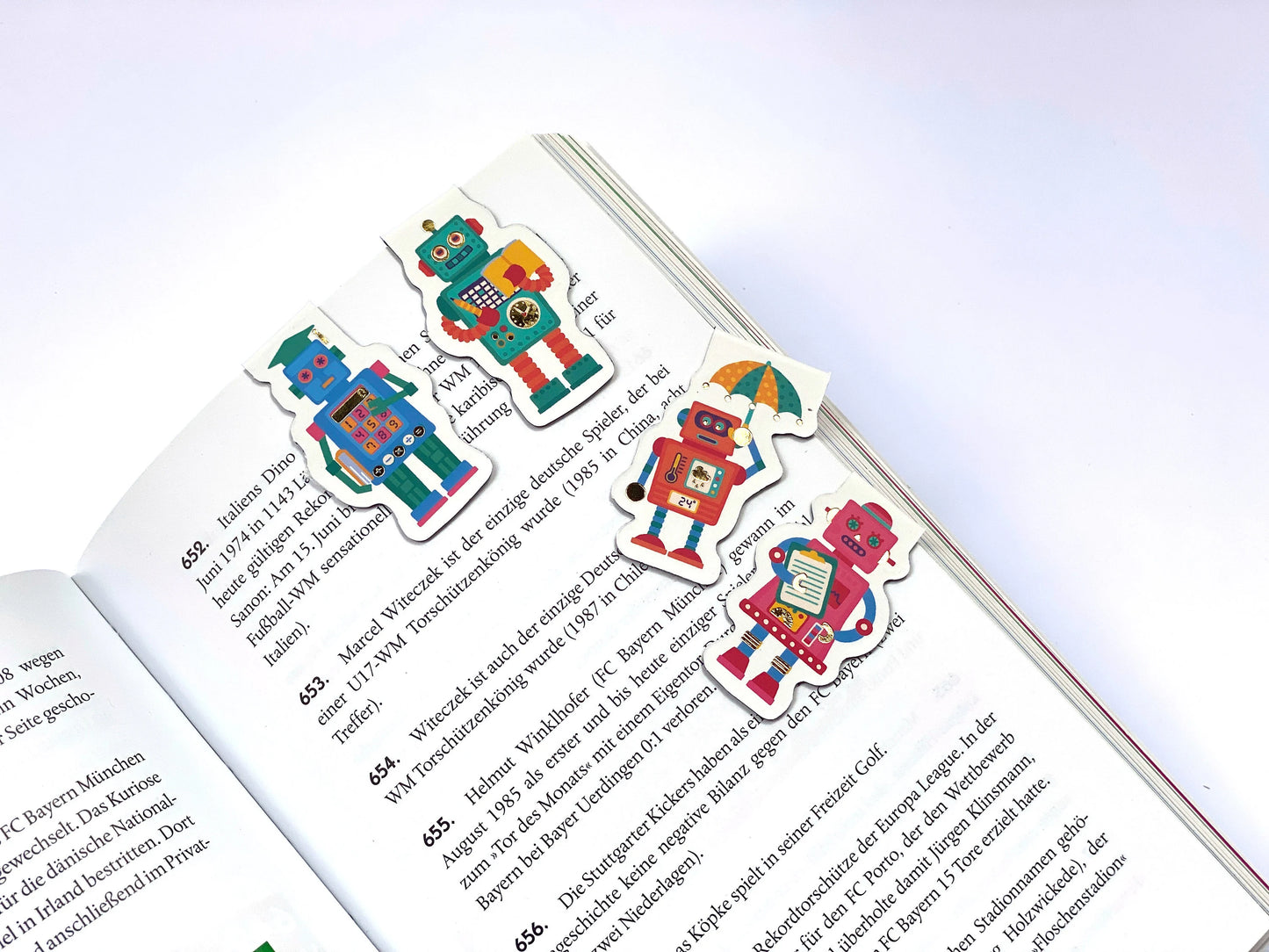 Robotter- Magnetlesezeichen  Bookmarks  je 4 Stück