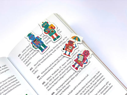 Robotter- Magnetlesezeichen  Bookmarks  je 4 Stück