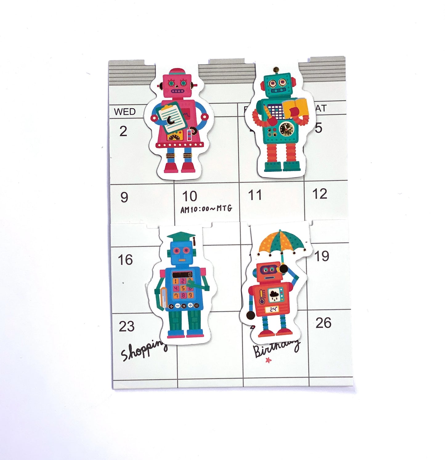 Robotter- Magnetlesezeichen  Bookmarks  je 4 Stück