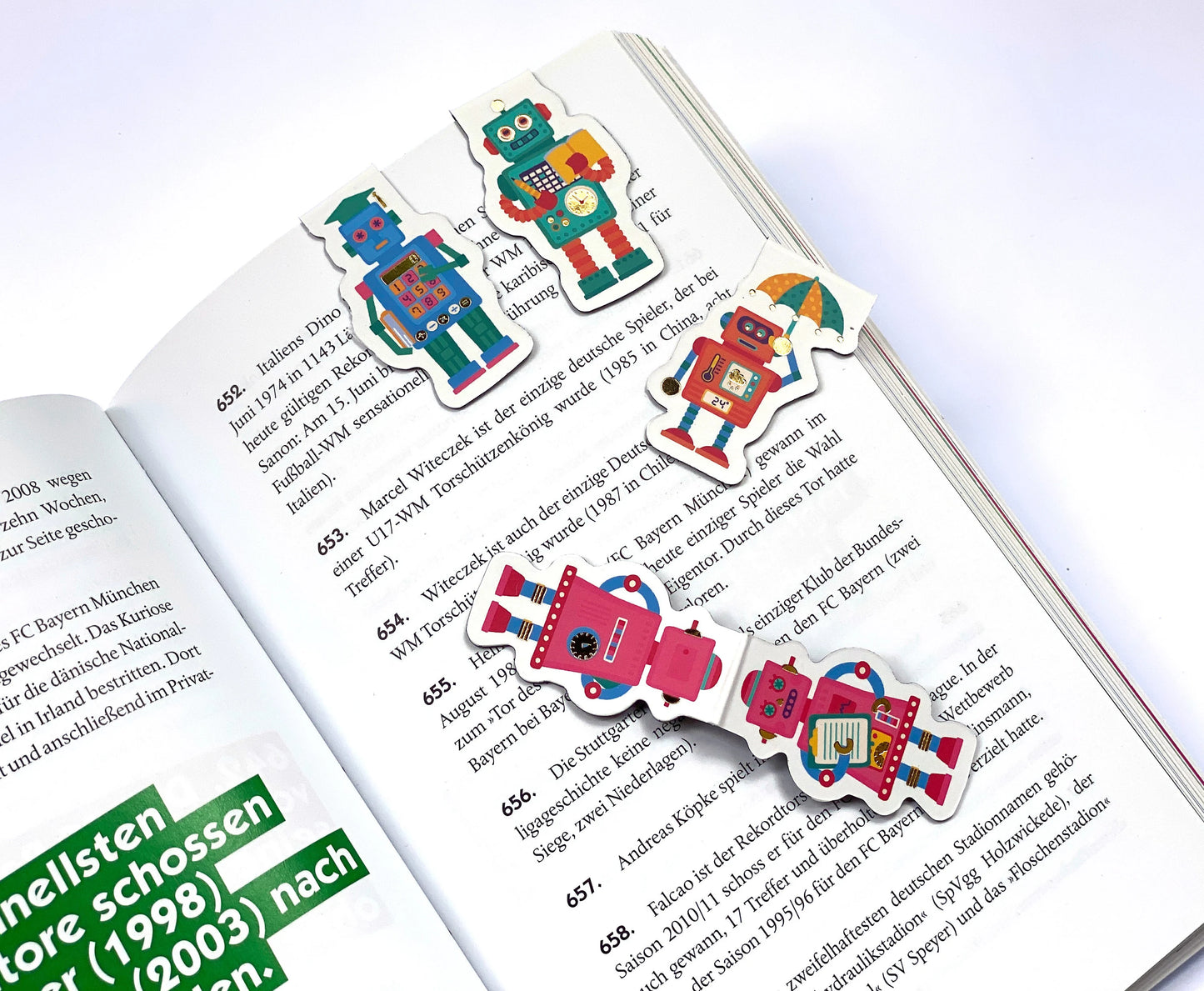 Robotter- Magnetlesezeichen  Bookmarks  je 4 Stück