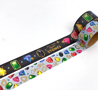 Edelsteine mit Folienapplikation Washi Masking Tape