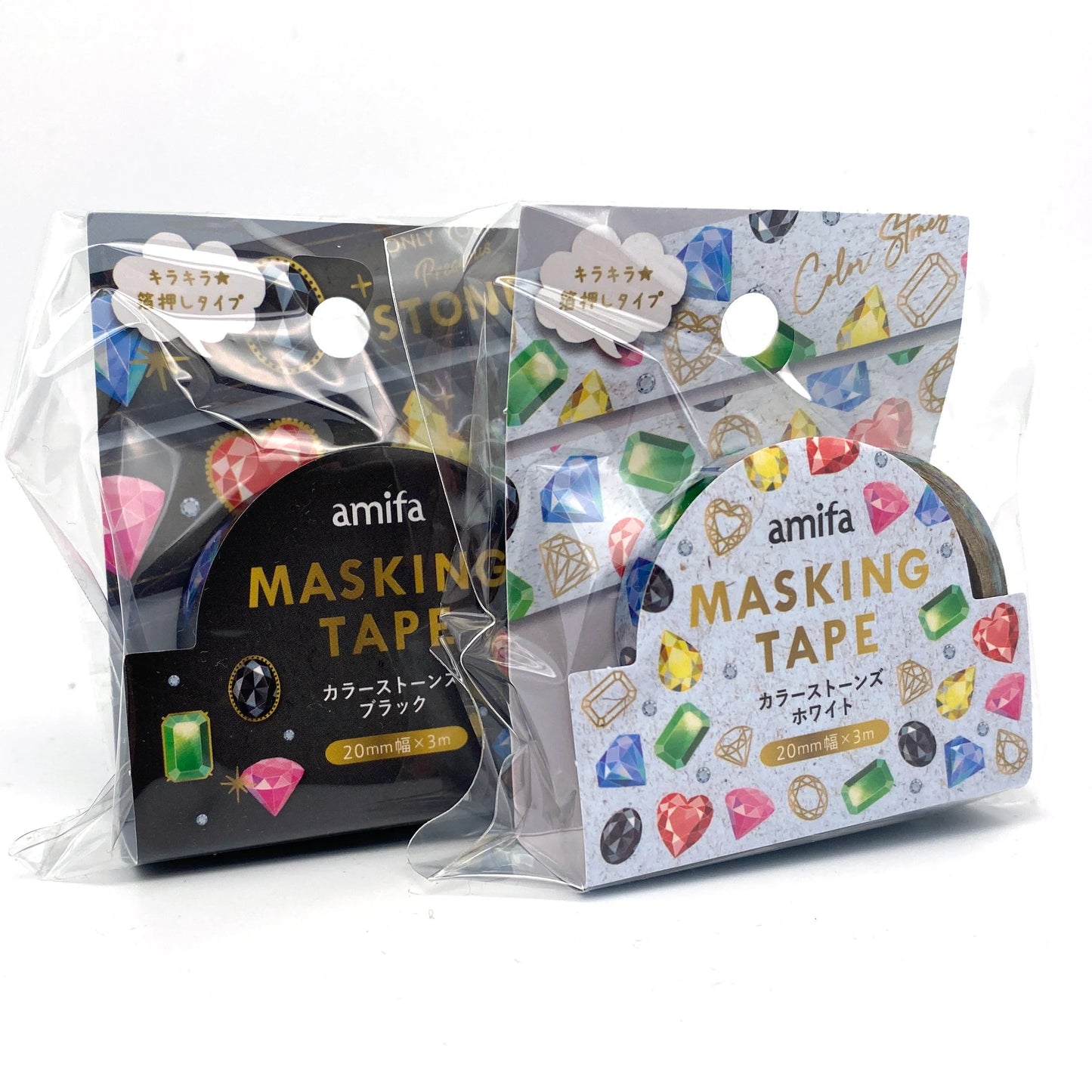 Edelsteine mit Folienapplikation Washi Masking Tape