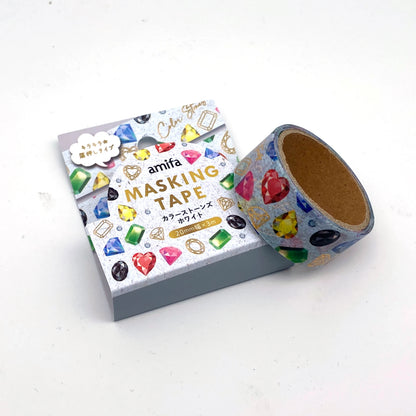 Edelsteine mit Folienapplikation Washi Masking Tape