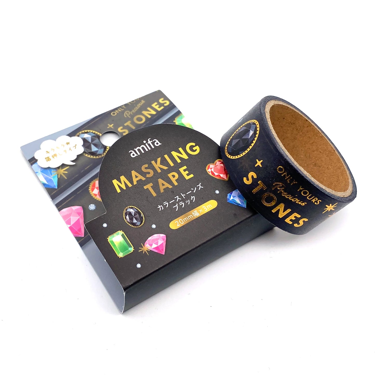 Edelsteine mit Folienapplikation Washi Masking Tape