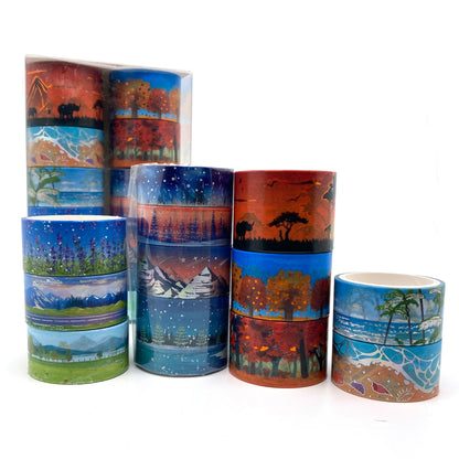 12er Jahreszeiten - Washi Tape mit Folienapplikation