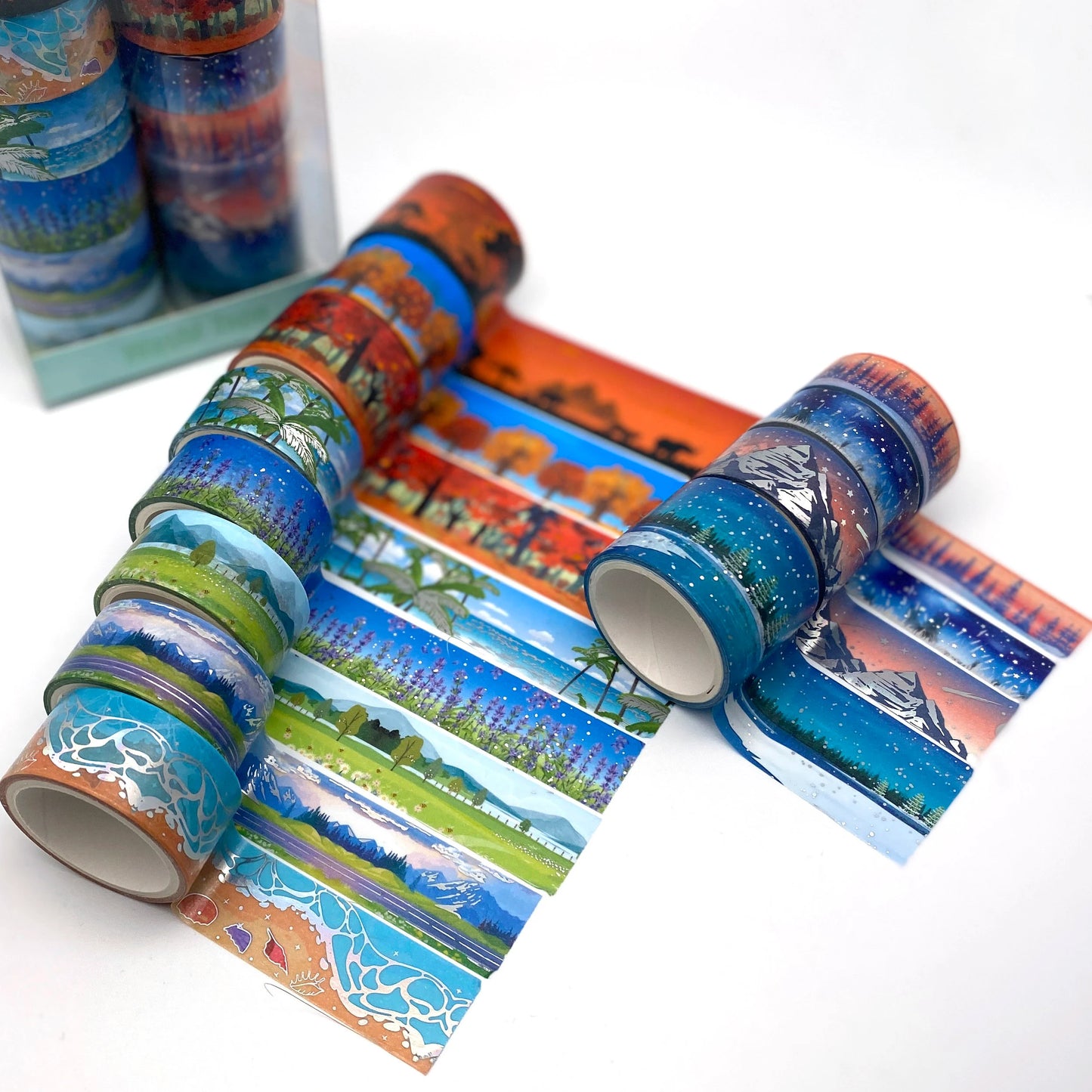 12er Jahreszeiten - Washi Tape mit Folienapplikation