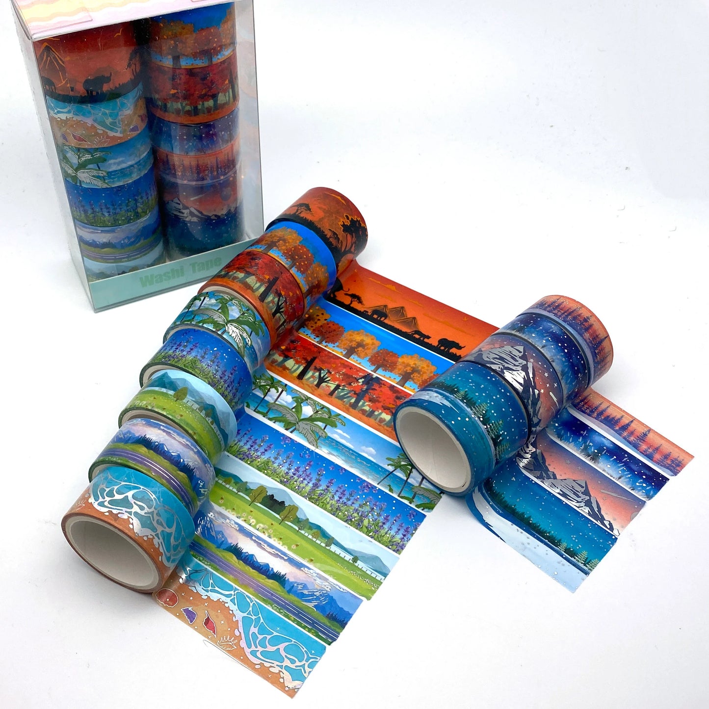 12er Jahreszeiten - Washi Tape mit Folienapplikation