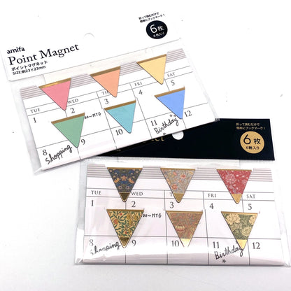 William Morris  Dreieck - Magnetlesezeichen 6er Set