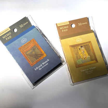 Art Sticky Notes Set – Klimt The Kiss, Munch The Scream, Cottage Garden, Portrait Ida Roessler – Haftnotizen Block