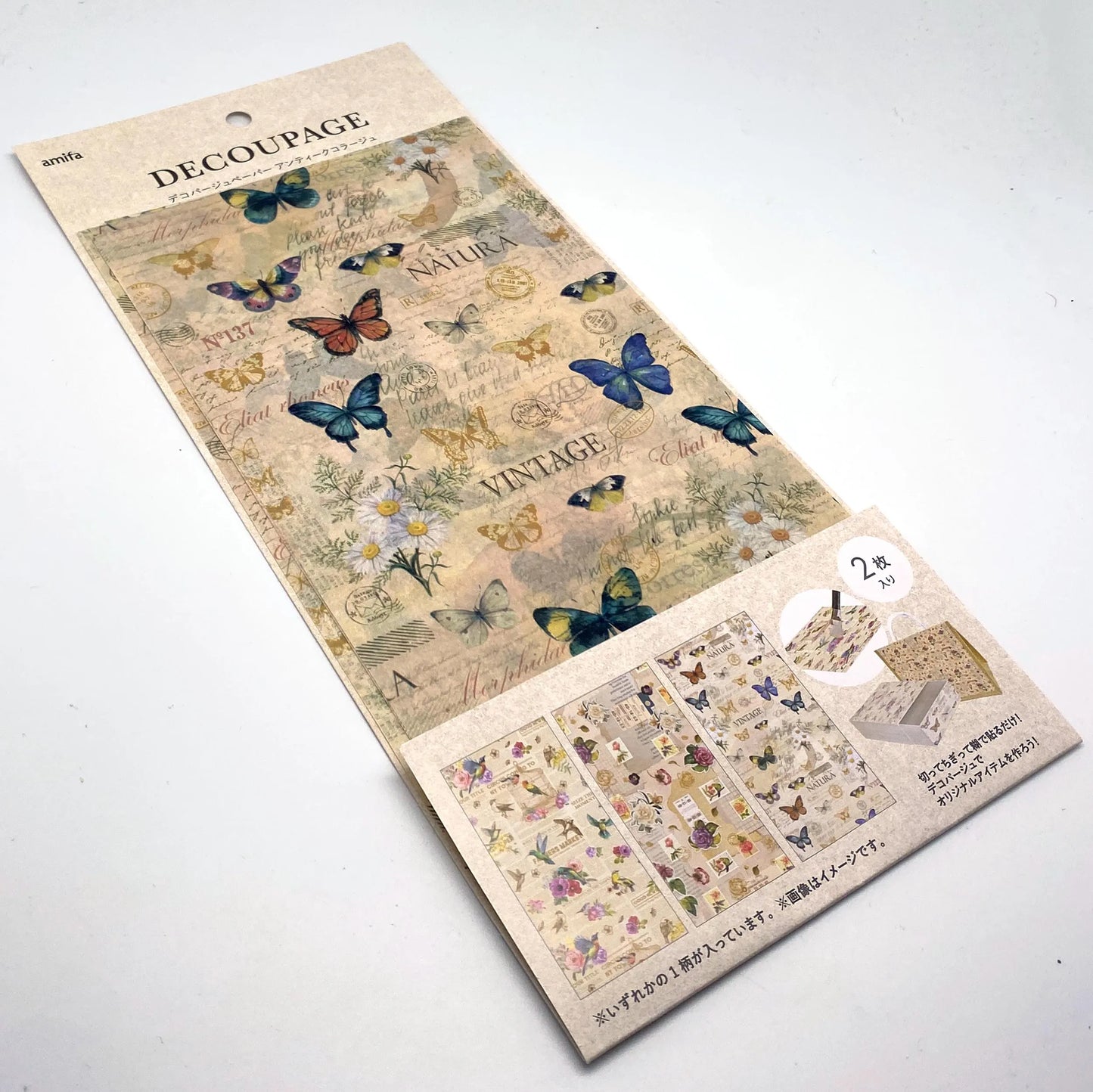 Decoupage - Vögel / Schmetterlinge / Blumen