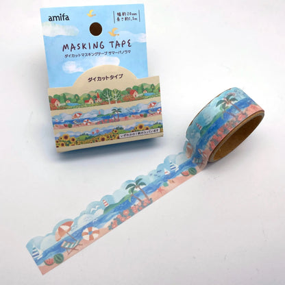 Dorf, Strand, Sonnenblumen -  Washi Tape/Masking Tape mit Konturschnitt