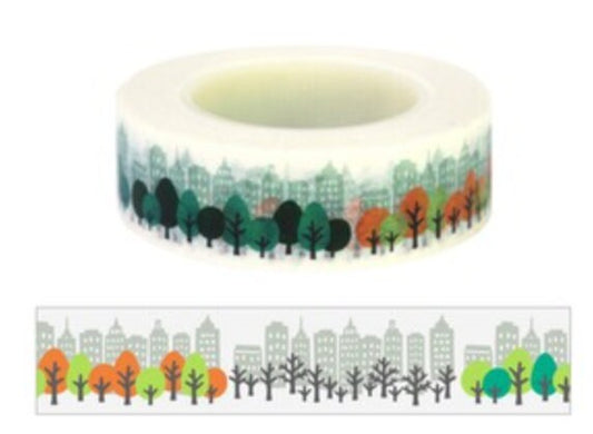NYC Central Park Skyline 15 m x 15 mm Washi Tape / Mas...