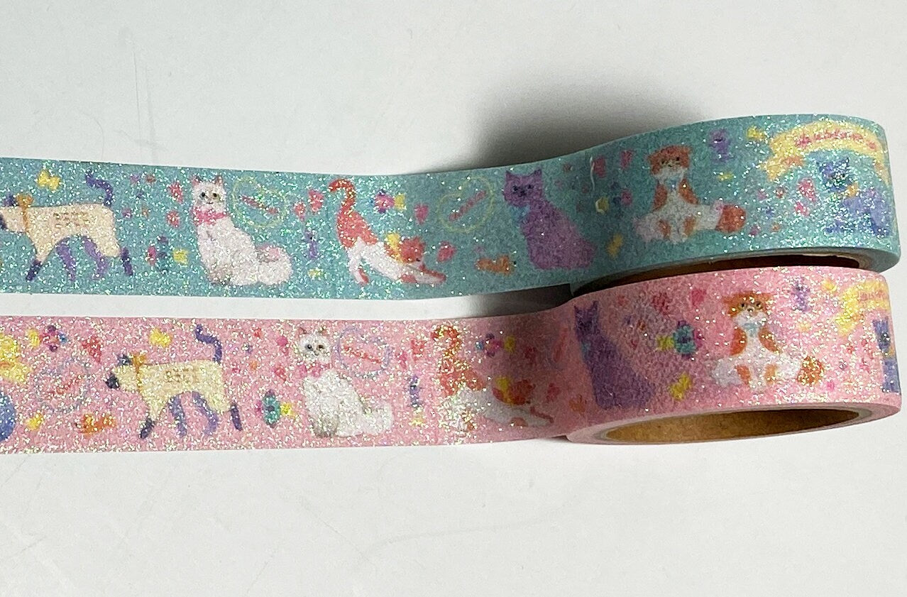 Katzen Glitter / Masking Tape, Washi Tape