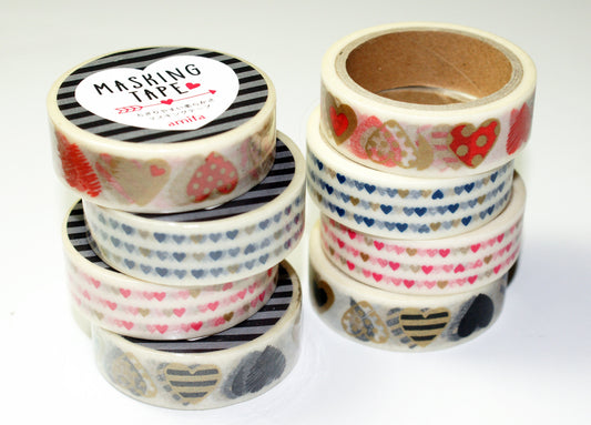 Herzen  Gold Rot Schwarz