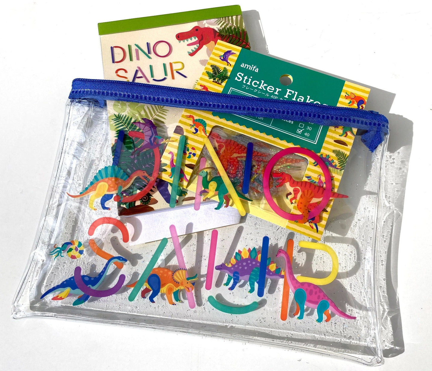 Dinosaurier Sticker Mäppchen Notizblock