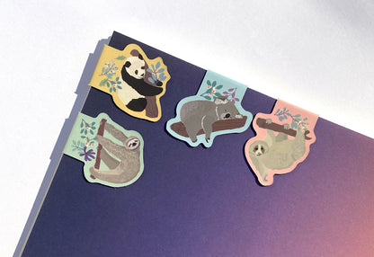 Magnet - Lesezeichen entspannte Tiere Bookmarks  4 Stück im Set
