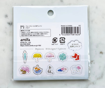 Sticker, Etiketten Aufkleber Regen Wetter Wolken