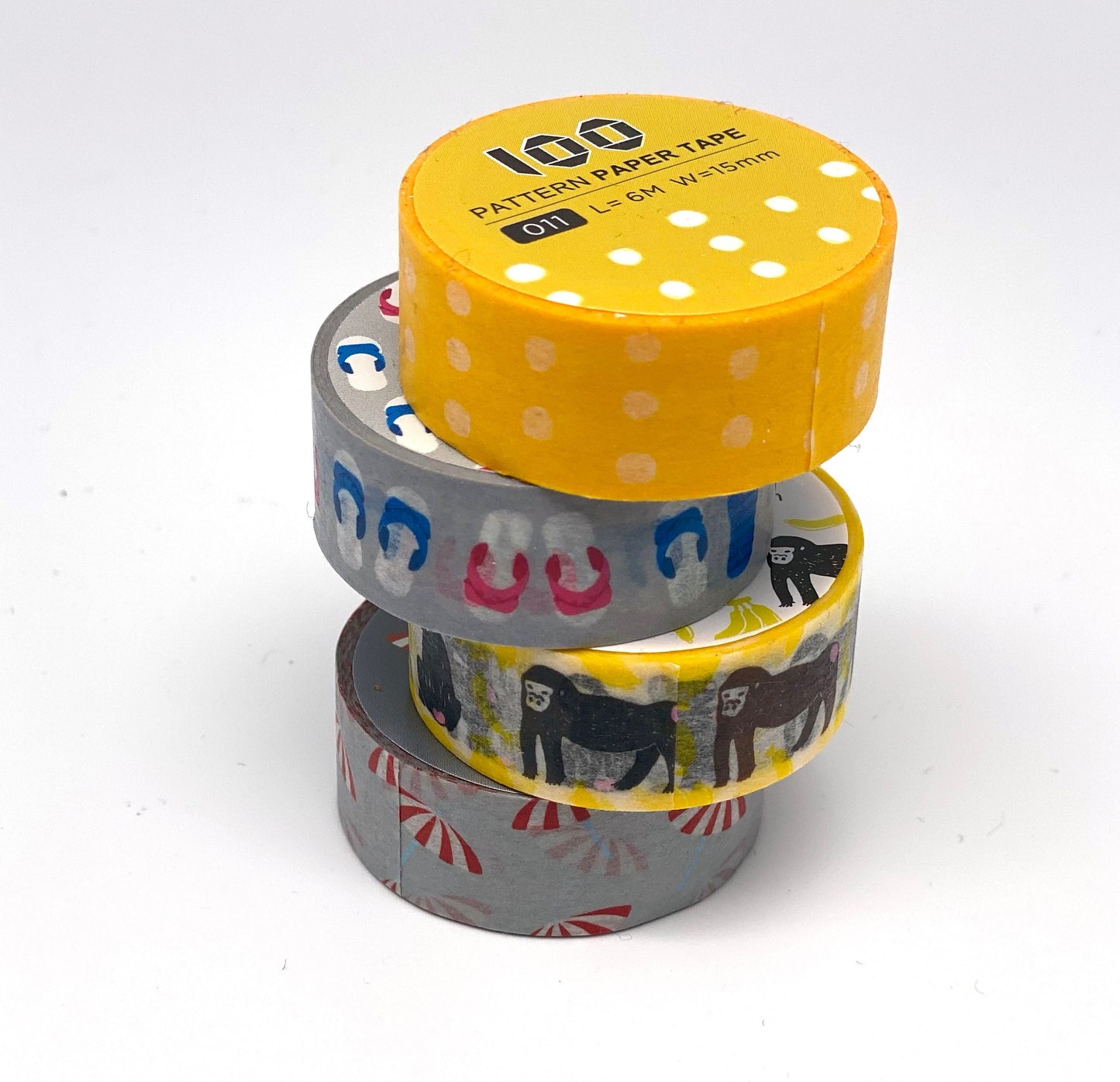 Sonnenschirm, Affen, FlipFlop,   6 m x 15 mm Masking Tape