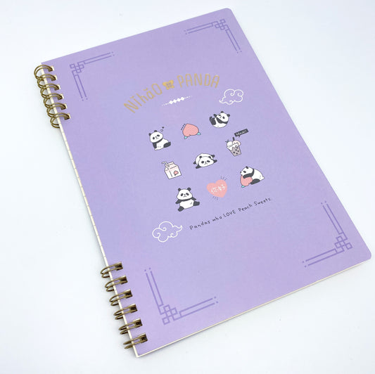 Panda Notizheft, Notebook, Ringheft liniert A5