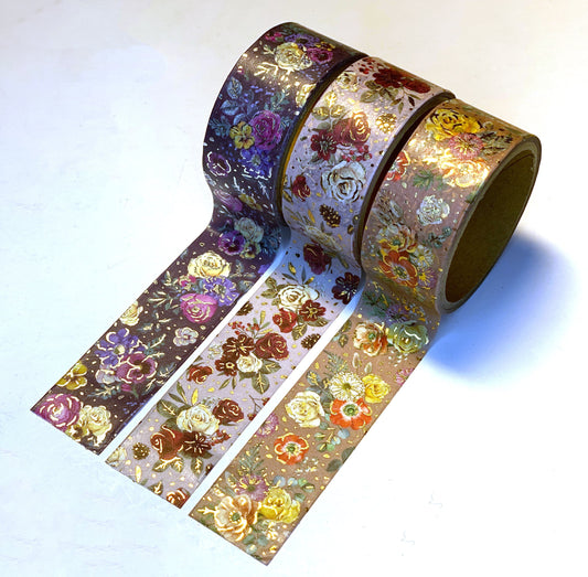 Rosen mit Silber / Gold, Washi Tape/Masking Tape 20mm x 2,5m