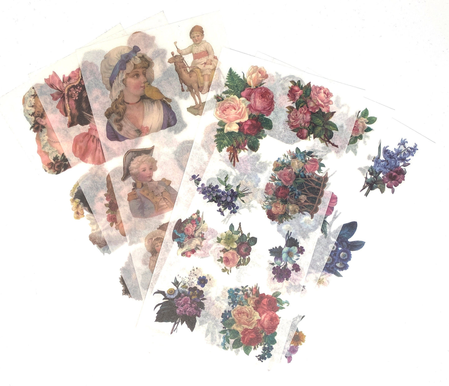 Stickersets Vintage "Blumen" "Frauen und Mädchen" Sticker, Aufkleber,