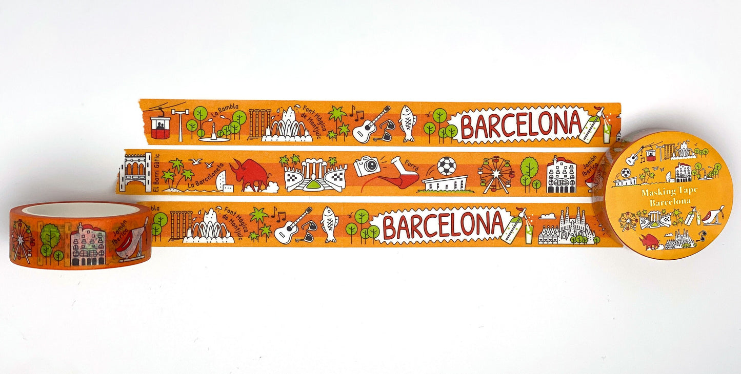 Barcelona,  City Tapes , Washi Tape/Masking Tape 7M x 15mm
