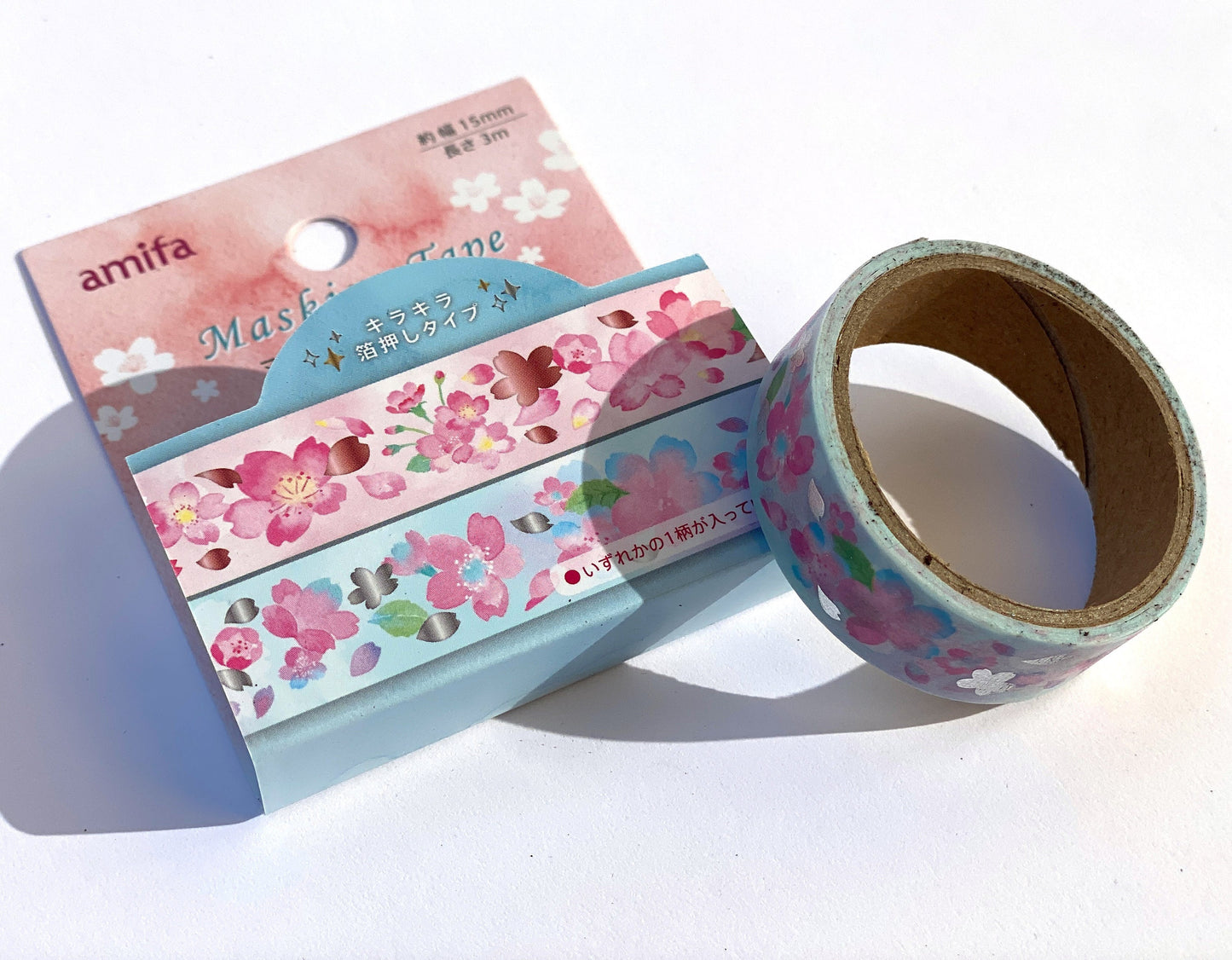 Blumen mit Gold / Silber- Folienapplikation, Washi Tape/Masking Tape 15mm