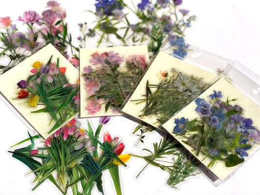 Blätter und Blüten Folien Sticker / Aufkleber je 40 Stück