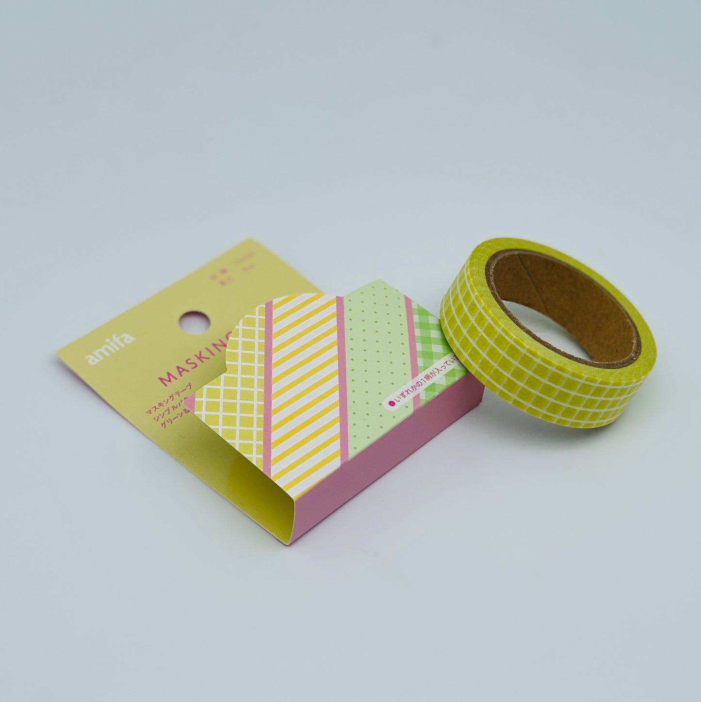 Gelb / Grün Muster Washi Tape 15mm x 8m